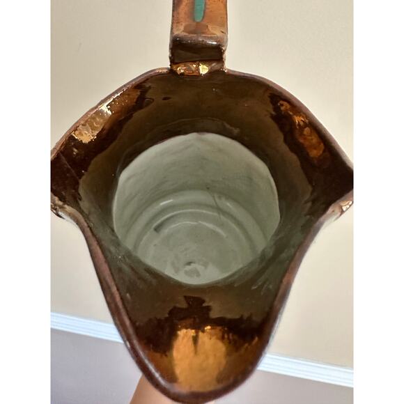 Antique Copper Lustre Luster Lusterware Jug Pitcher 7” England 24K Gold Vintage - Picture 16 of 16